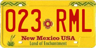 NM license plate 023RML