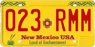 NM license plate 023RMM