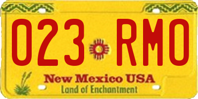 NM license plate 023RMO