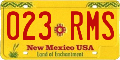 NM license plate 023RMS