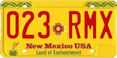NM license plate 023RMX