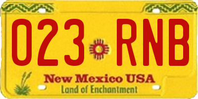 NM license plate 023RNB