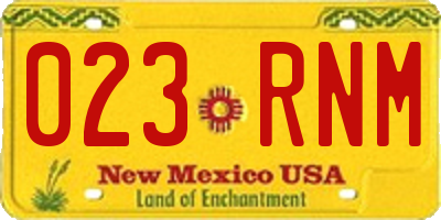NM license plate 023RNM