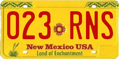 NM license plate 023RNS