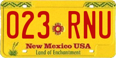 NM license plate 023RNU