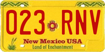 NM license plate 023RNV