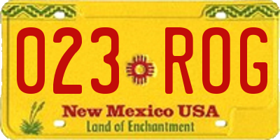 NM license plate 023ROG