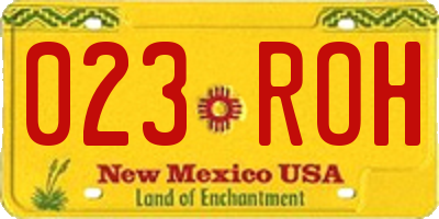 NM license plate 023ROH