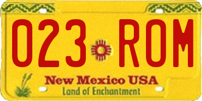 NM license plate 023ROM
