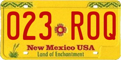 NM license plate 023ROQ