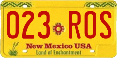 NM license plate 023ROS
