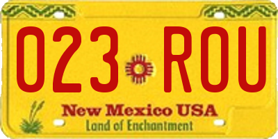 NM license plate 023ROU