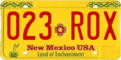 NM license plate 023ROX