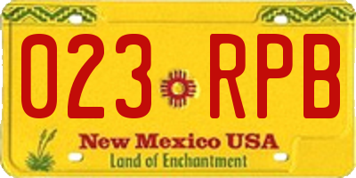 NM license plate 023RPB