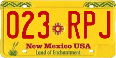 NM license plate 023RPJ