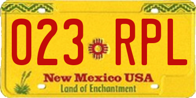 NM license plate 023RPL