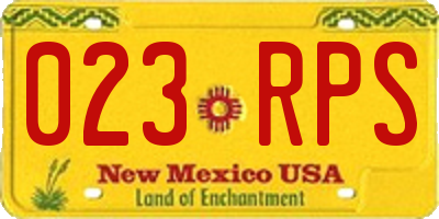 NM license plate 023RPS