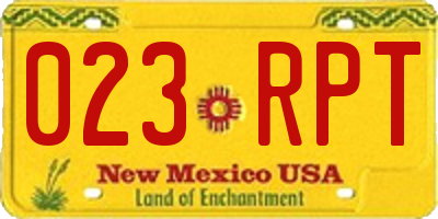 NM license plate 023RPT