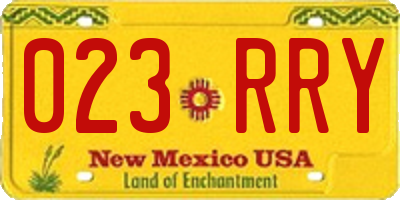NM license plate 023RRY