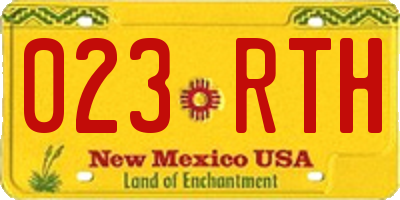 NM license plate 023RTH