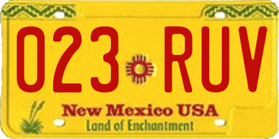 NM license plate 023RUV