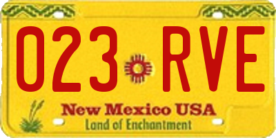 NM license plate 023RVE