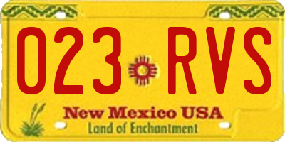 NM license plate 023RVS