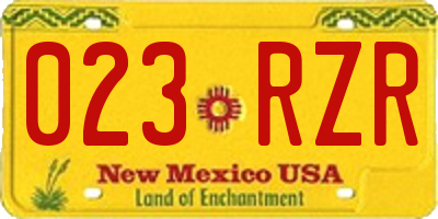 NM license plate 023RZR