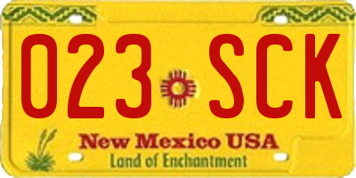 NM license plate 023SCK