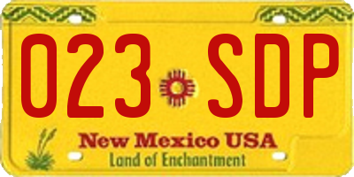 NM license plate 023SDP