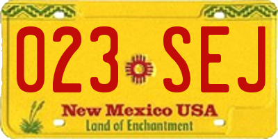NM license plate 023SEJ