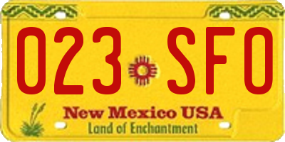 NM license plate 023SFO