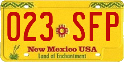NM license plate 023SFP