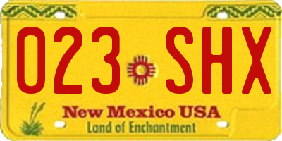 NM license plate 023SHX