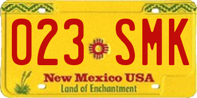 NM license plate 023SMK
