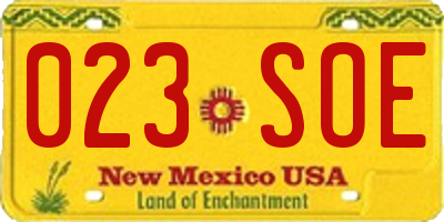 NM license plate 023SOE