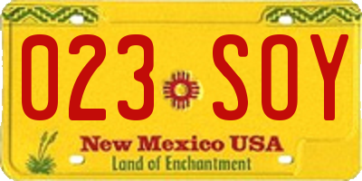 NM license plate 023SOY