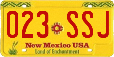 NM license plate 023SSJ
