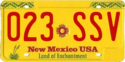 NM license plate 023SSV