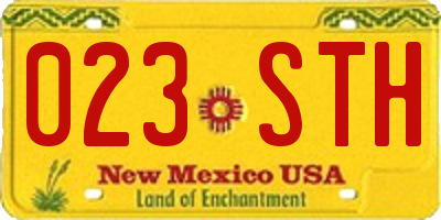 NM license plate 023STH