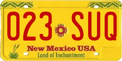 NM license plate 023SUQ