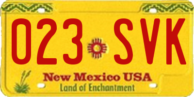 NM license plate 023SVK