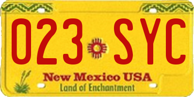 NM license plate 023SYC