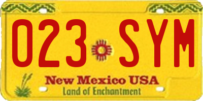NM license plate 023SYM