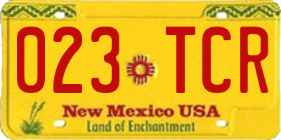 NM license plate 023TCR