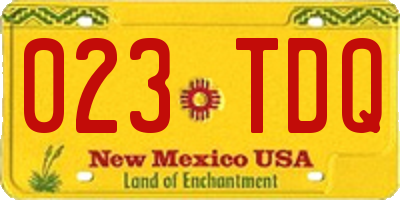 NM license plate 023TDQ