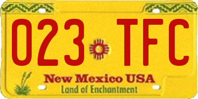 NM license plate 023TFC