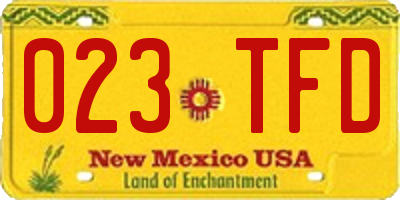 NM license plate 023TFD