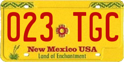 NM license plate 023TGC