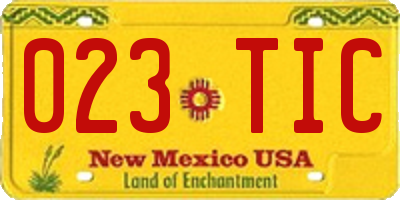 NM license plate 023TIC